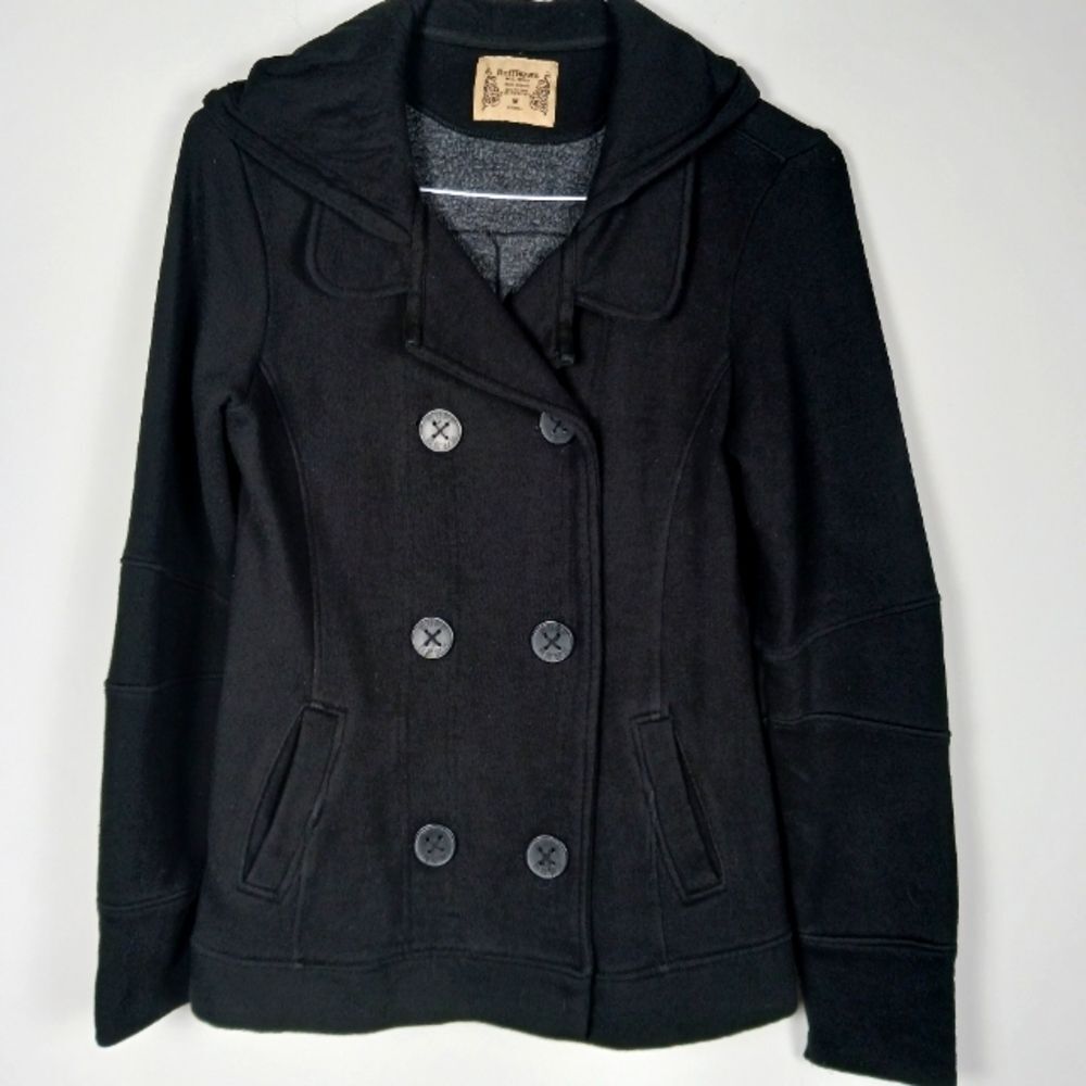 RUFF HEWN Women's Hooded Casual Jacket Black. Size M